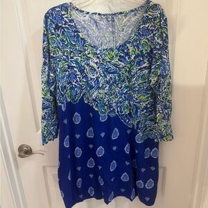 Lilly Pulitzer Blue and Green Patterned Dress